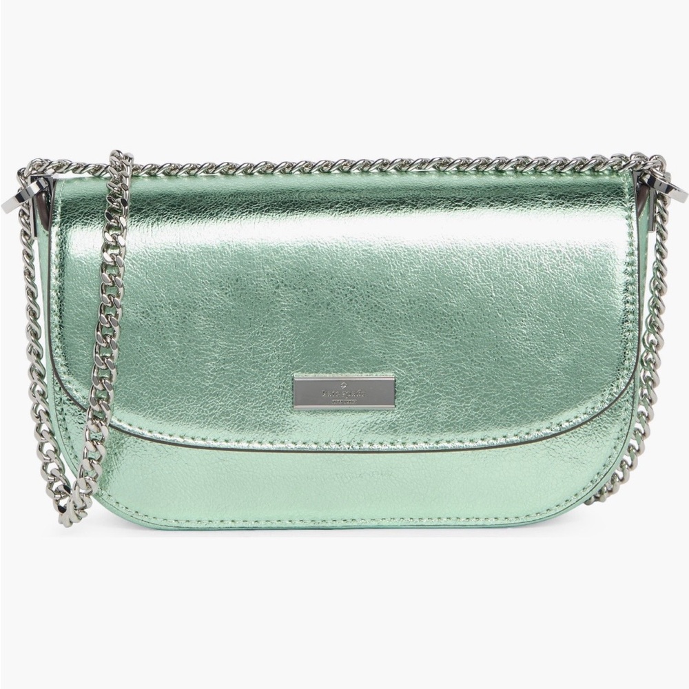 Kate Spade Metallic Green Crossbody Bag